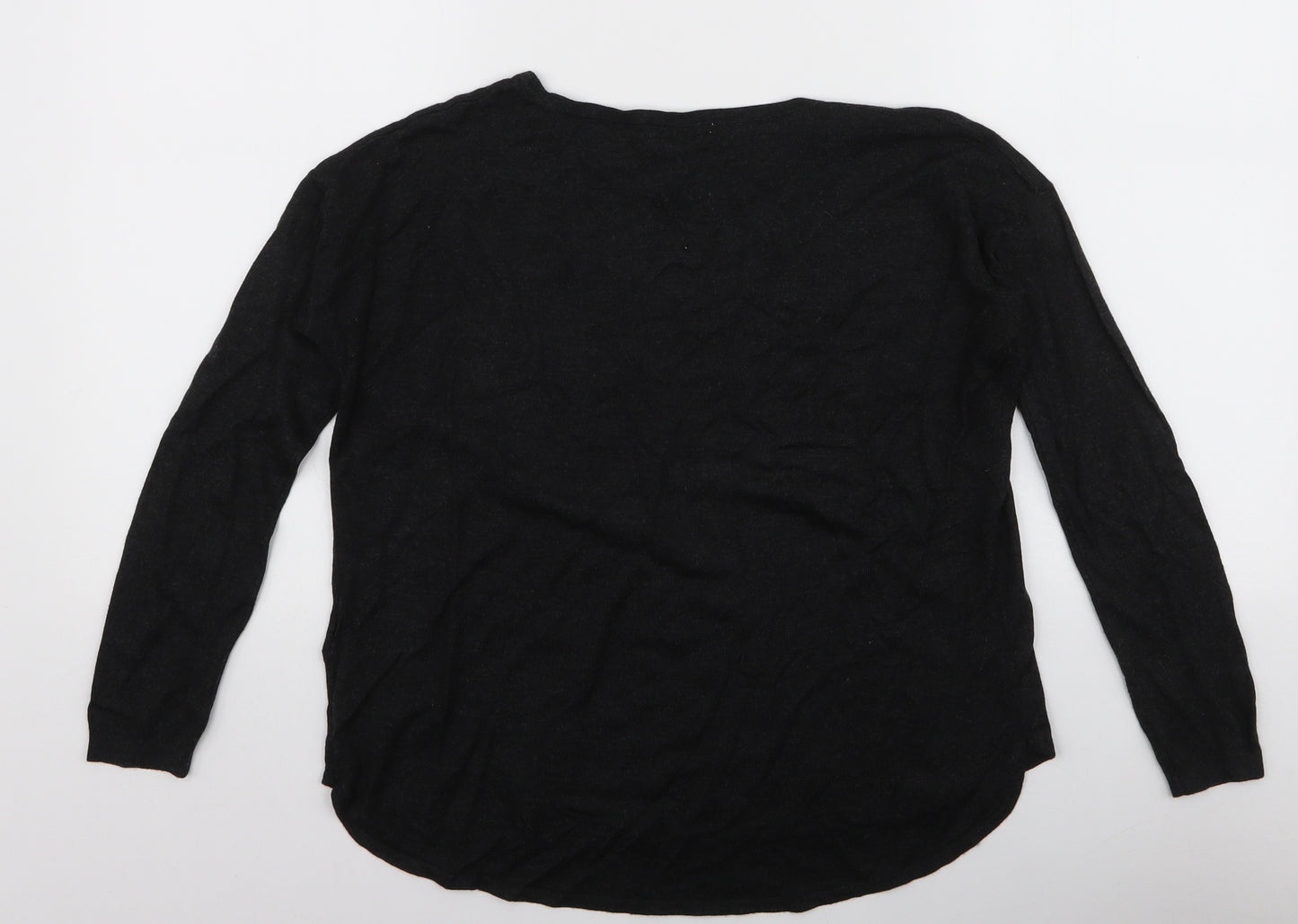 H&M Womens Grey  Acrylic Jersey T-Shirt Size XS Round Neck