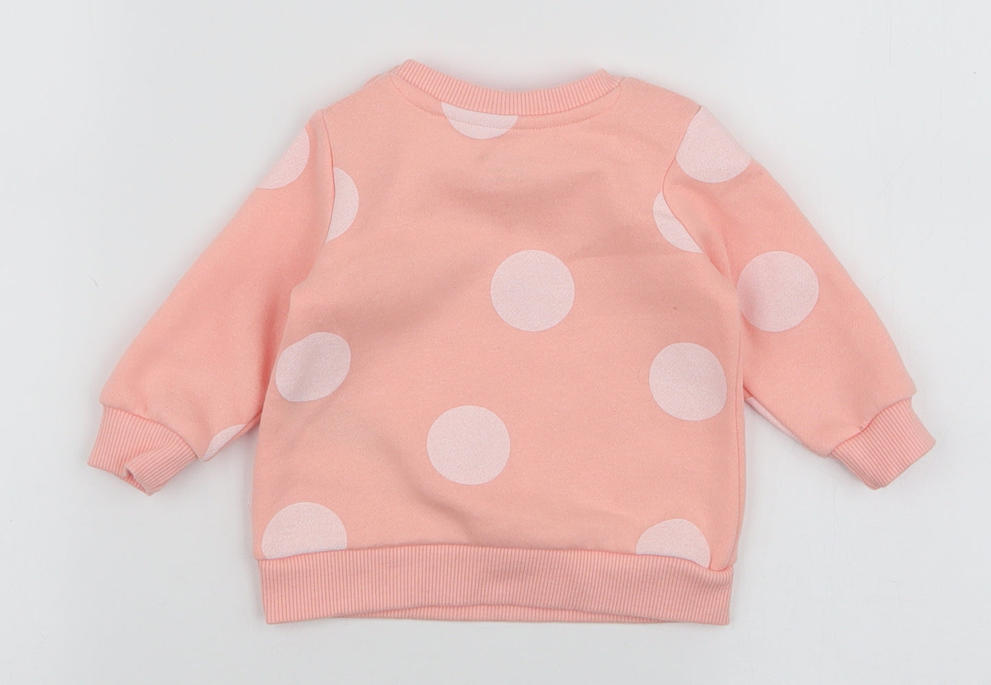 Primark Girls Orange Polka Dot Cotton Pullover Jumper Size 3-6 Months  Snap