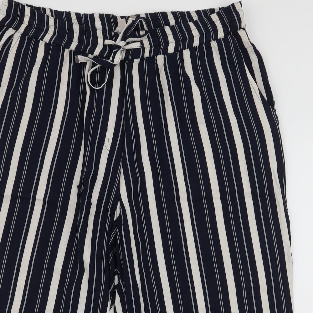 Anthology Womens Blue Striped Viscose  Shorts Size 16 L17 in Regular Drawstring