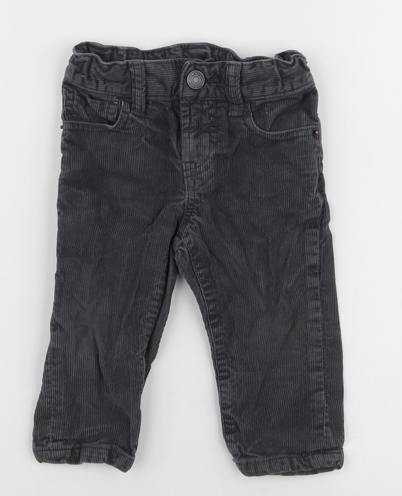 Gap Boys Grey  100% Cotton Cargo Trousers Size 12-18 Months  Zip
