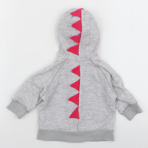 NEXT Boys Grey  100% Cotton Pullover Casual Size 3-6 Months Round Neck Zip - Hoodie