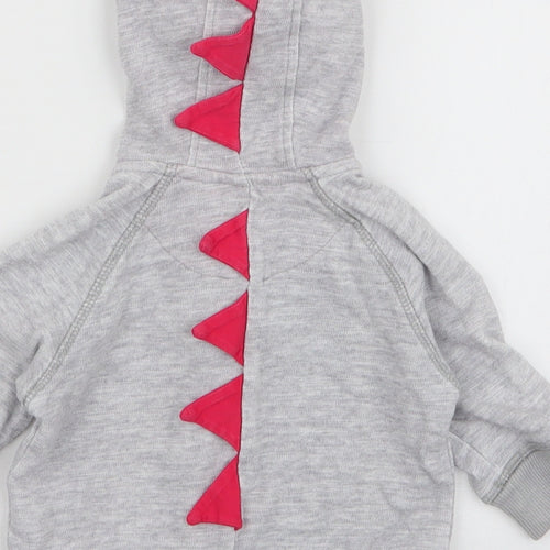 NEXT Boys Grey  100% Cotton Pullover Casual Size 3-6 Months Round Neck Zip - Hoodie