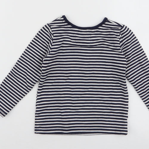 Young Dimension Girls Multicoloured Striped Viscose Jersey T-Shirt Size 12-18 Months Round Neck Pullover - Happy little thing
