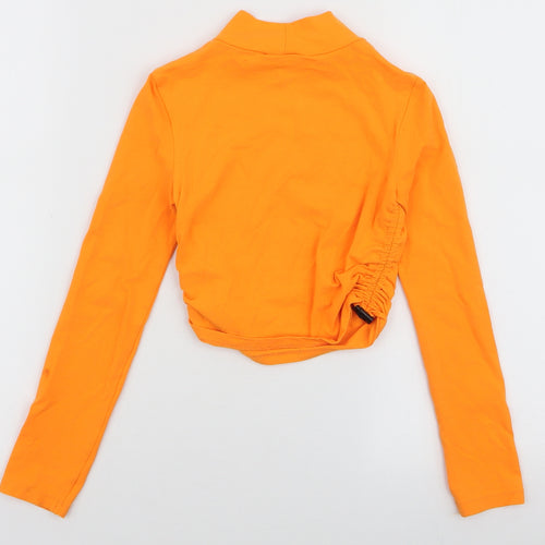 George Girls Yellow  Cotton Cropped T-Shirt Size XS High Neck Pullover - Tokyo