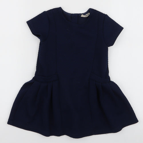 NEXT Girls Blue  Polyester A-Line  Size 3-4 Years  Round Neck Pullover