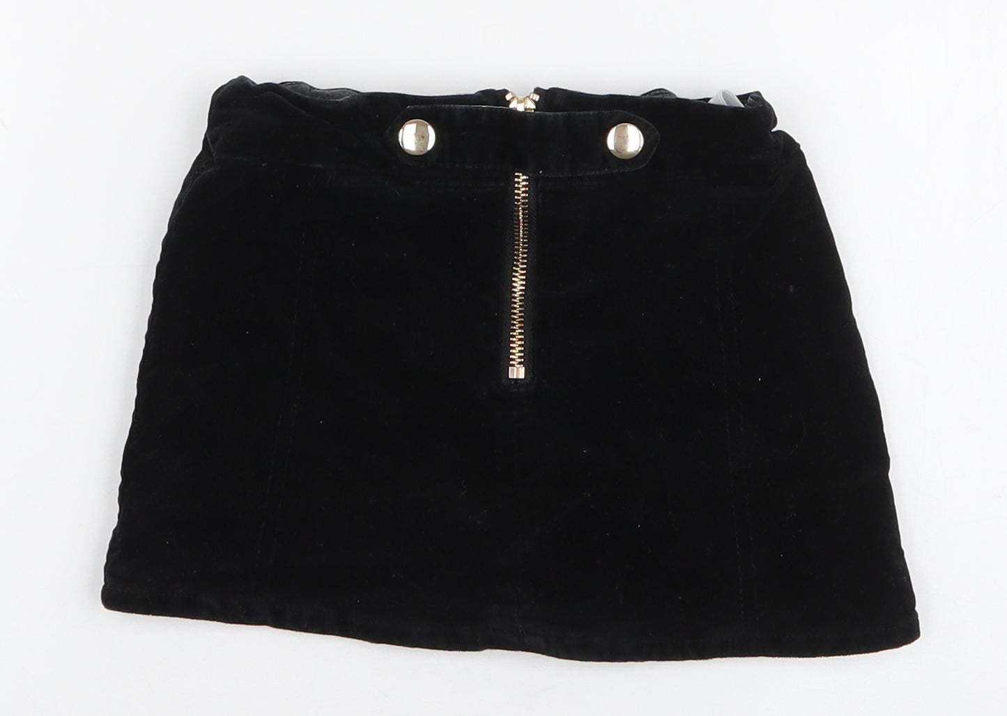 Dunnes Stores Girls Black  Cotton A-Line Skirt Size 4 Years  Regular Zip