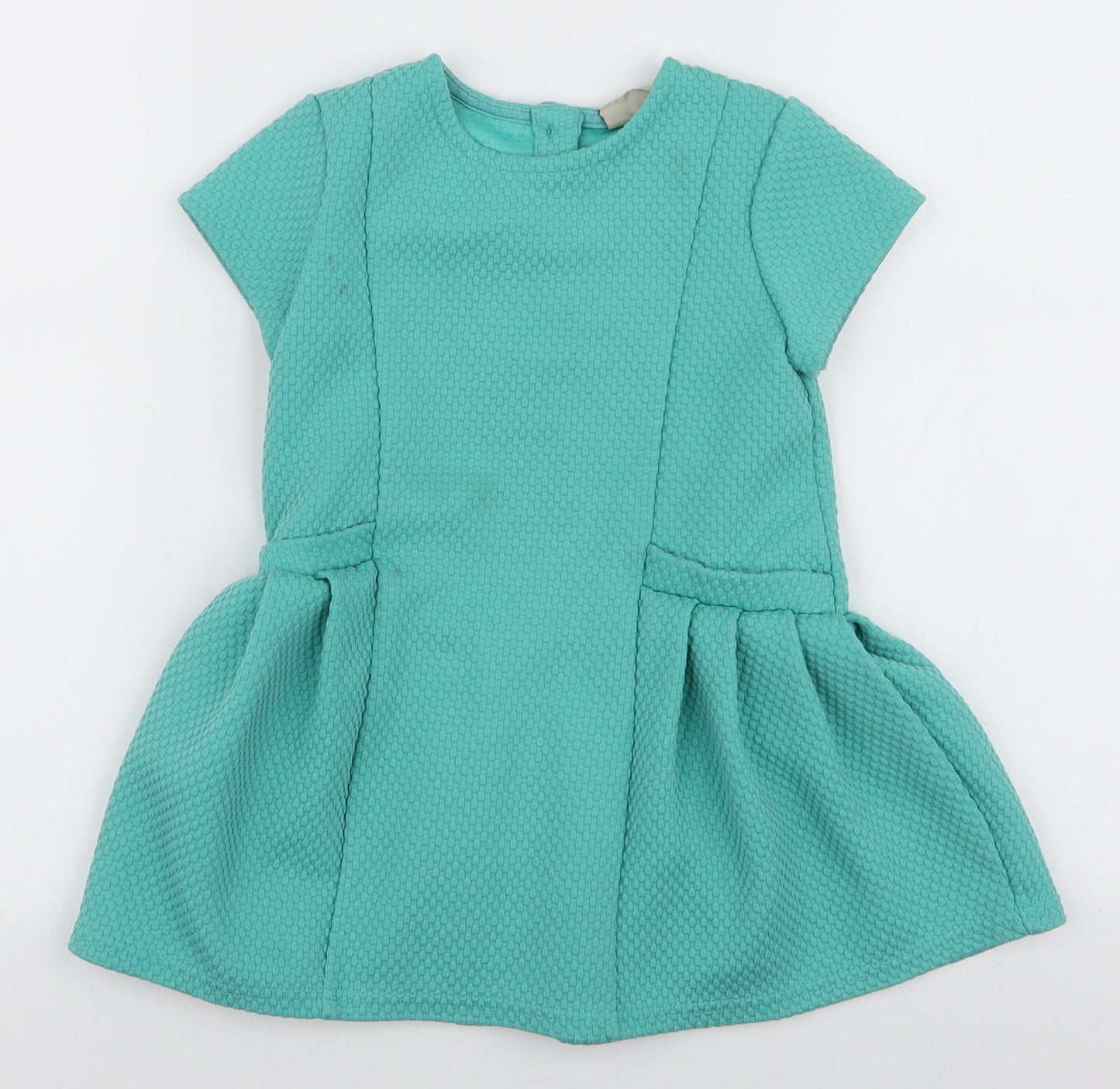 NEXT Girls Blue  Polyester A-Line  Size 3-4 Years  Round Neck Button