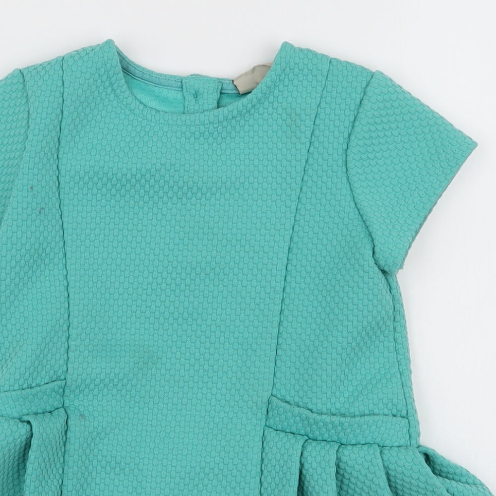 NEXT Girls Blue  Polyester A-Line  Size 3-4 Years  Round Neck Button