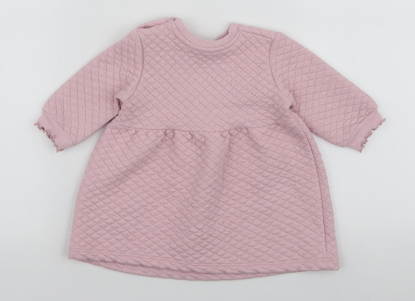 Disney Baby Girls Pink  Polyester Skater Dress  Size 3-6 Months  Round Neck Button - Daisy Duck