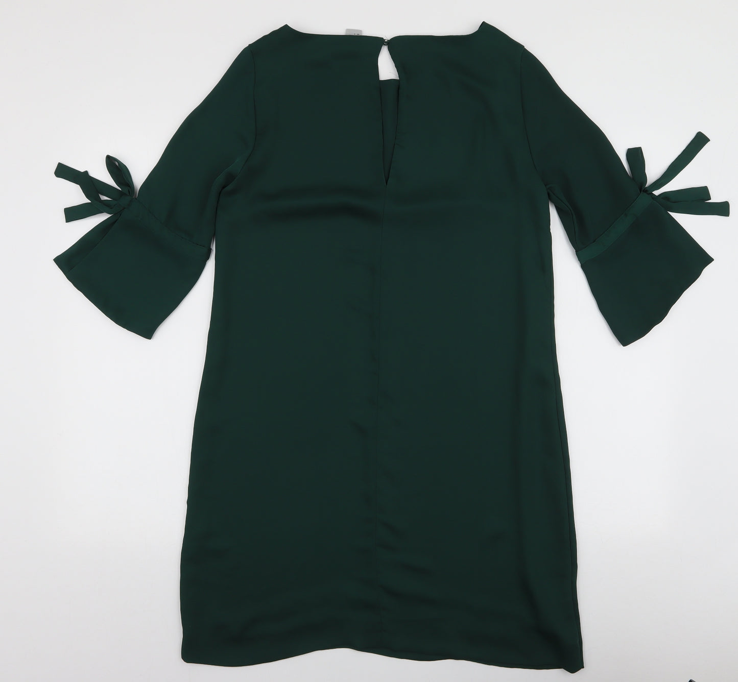 H&M Womens Green  Polyester A-Line  Size 10  Round Neck Button