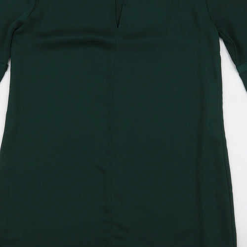 H&M Womens Green  Polyester A-Line  Size 10  Round Neck Button