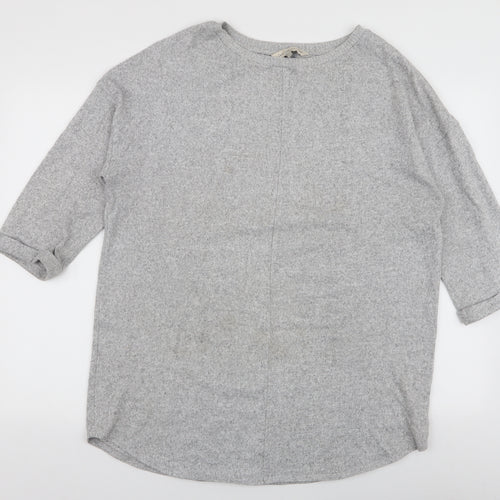F&F Womens Grey Round Neck  Polyester Pullover Jumper Size 14