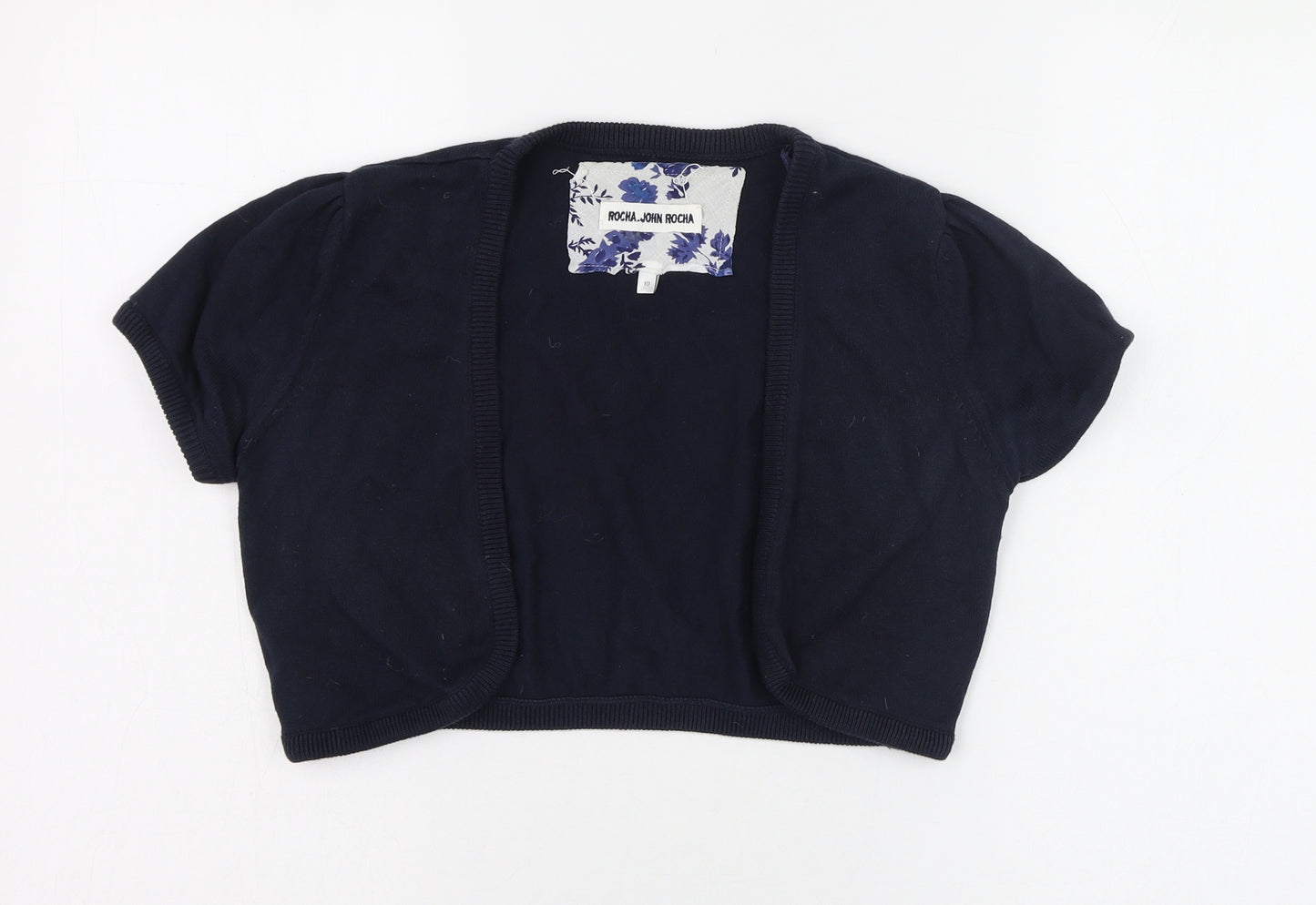 Debenhams Womens Blue Round Neck  Cotton Cardigan Jumper Size 10