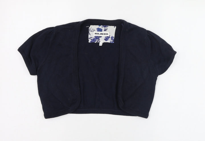 Debenhams Womens Blue Round Neck  Cotton Cardigan Jumper Size 10