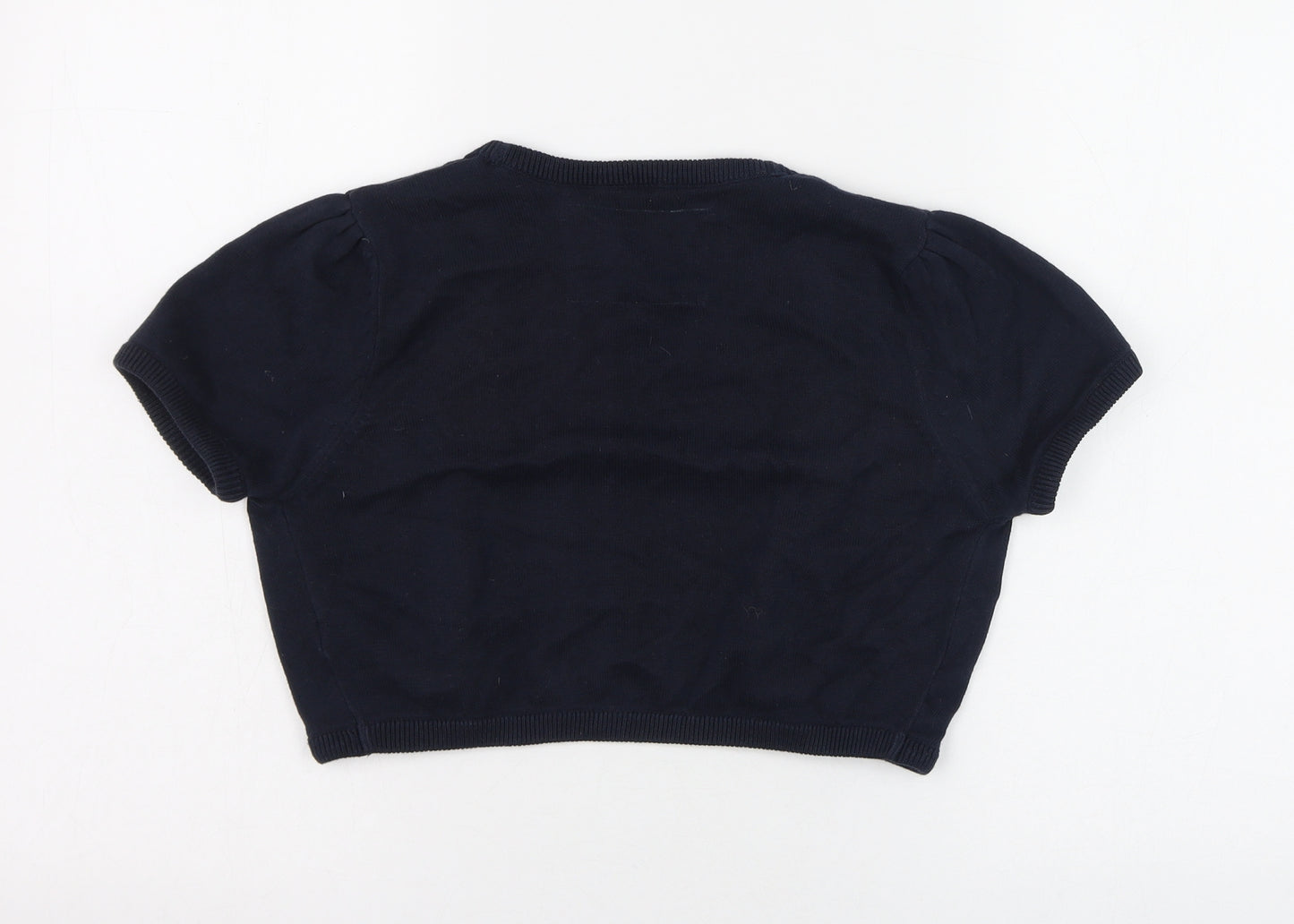 Debenhams Womens Blue Round Neck  Cotton Cardigan Jumper Size 10