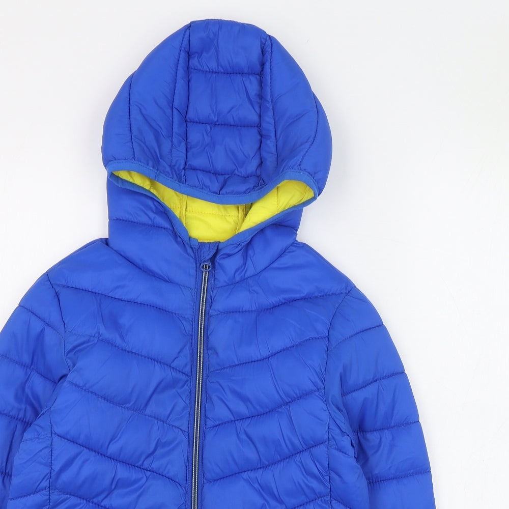 Dunnes Stores Boys Blue   Puffer Jacket Coat Size 7-8 Years  Zip