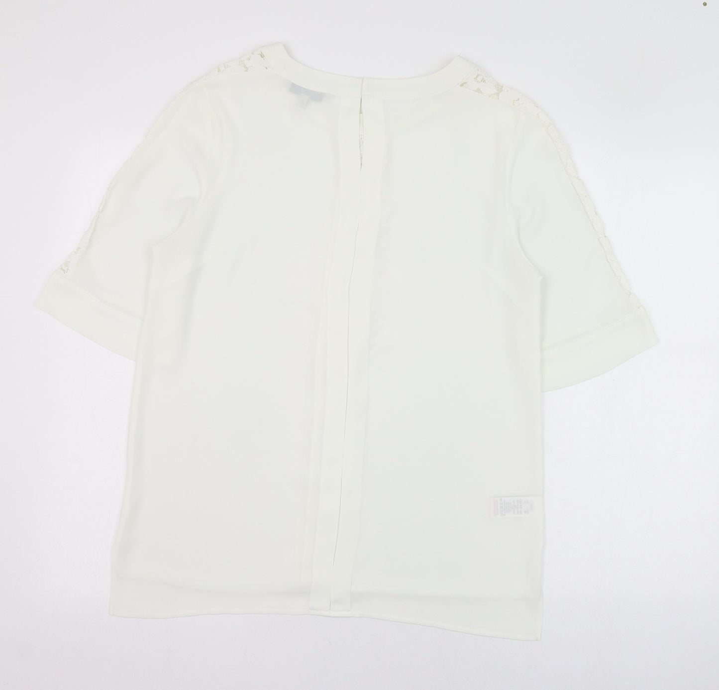 NEXT Womens Ivory  Polyester Tunic Blouse Size 10 Round Neck