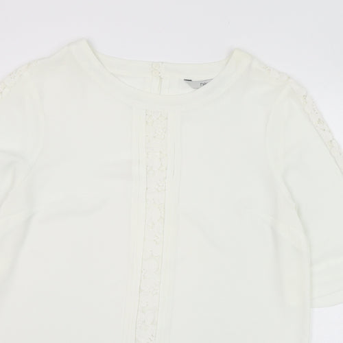 NEXT Womens Ivory  Polyester Tunic Blouse Size 10 Round Neck
