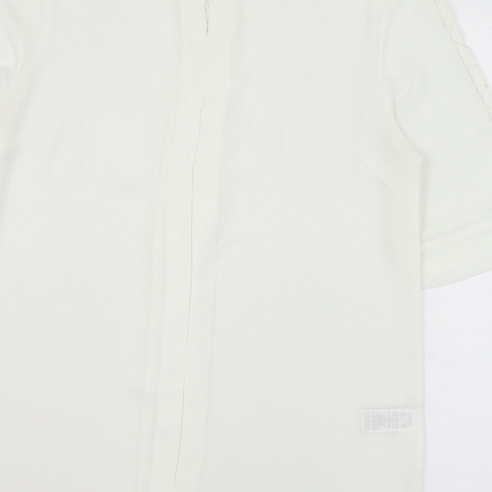 NEXT Womens Ivory  Polyester Tunic Blouse Size 10 Round Neck