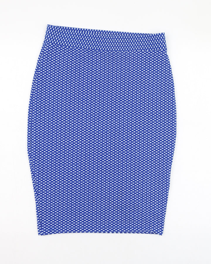 Dunnes Stores Womens Blue Polyester Straight & Pencil Skirt Size S