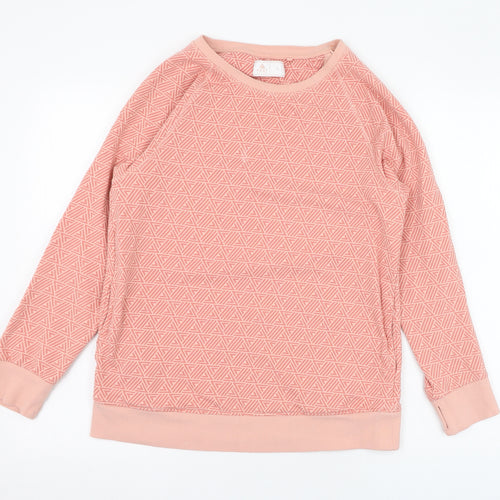 NEXT Womens Pink Geometric Cotton Pullover Sweatshirt Size S  Pullover