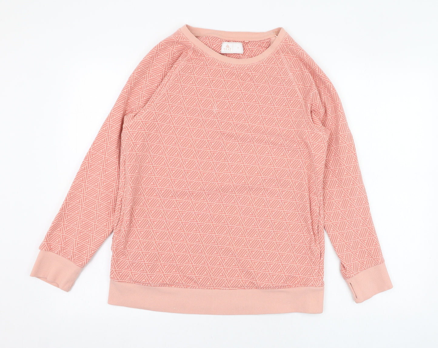 NEXT Womens Pink Geometric Cotton Pullover Sweatshirt Size S  Pullover
