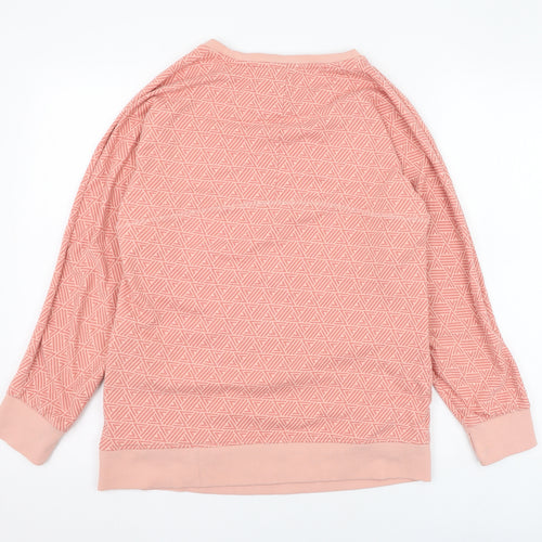 NEXT Womens Pink Geometric Cotton Pullover Sweatshirt Size S  Pullover