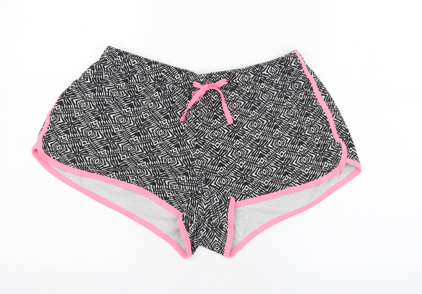 George Womens Black Geometric Cotton Hot Pants Shorts Size 18 L3 in Regular