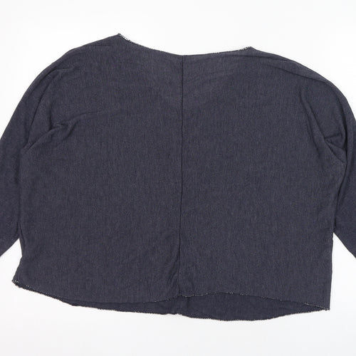 Preworn Womens Blue V-Neck  Viscose Pullover Jumper Size 6
