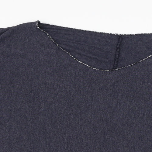 Preworn Womens Blue V-Neck  Viscose Pullover Jumper Size 6