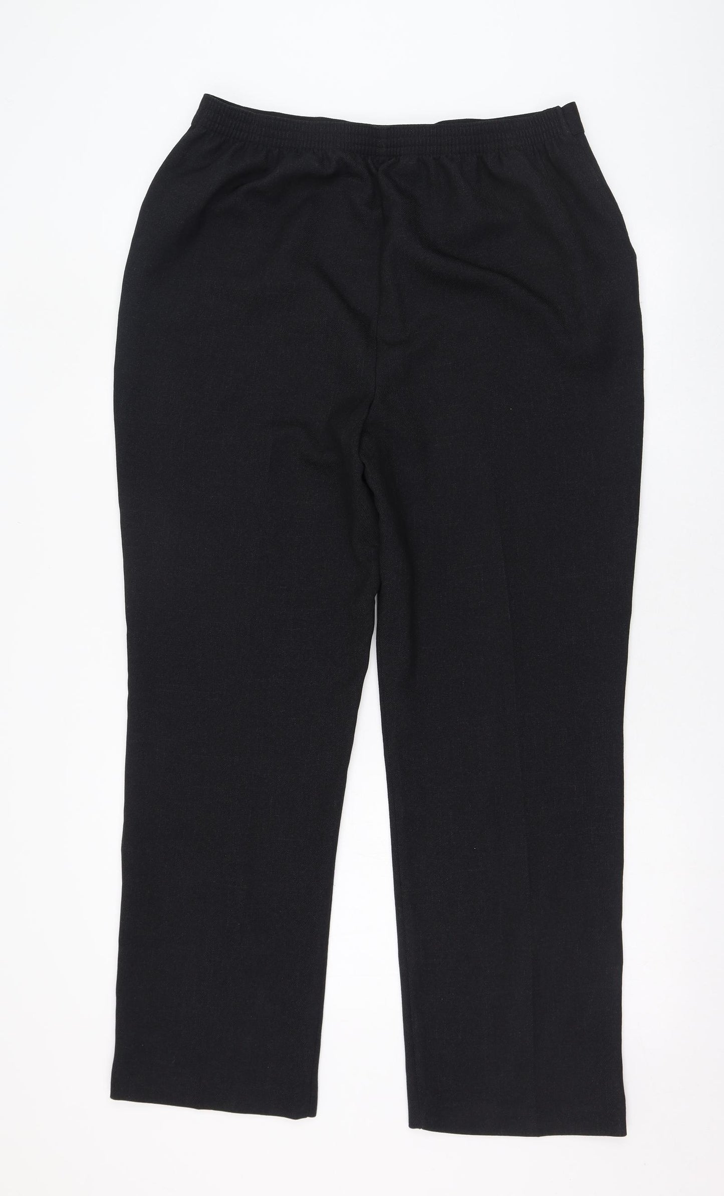 Papaya Womens Black  Polyester Trousers  Size 14 L28 in Regular