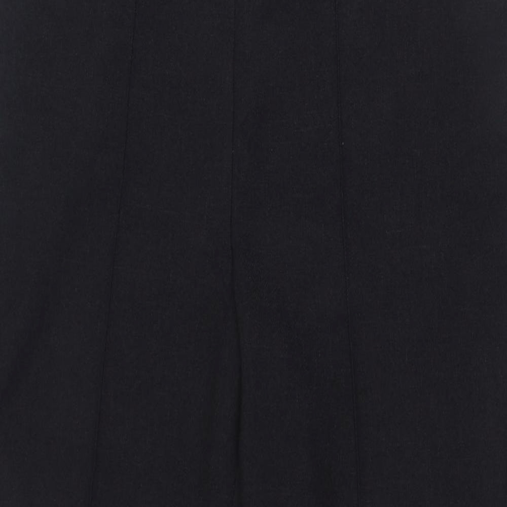 Papaya Womens Black  Polyester Trousers  Size 14 L28 in Regular