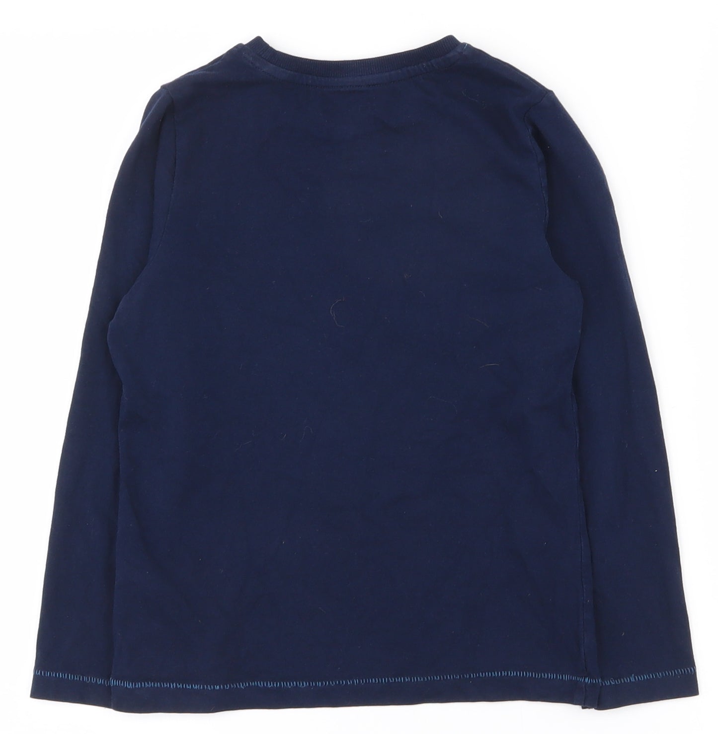 Marks and Spencer Boys Blue  Cotton Basic T-Shirt Size 5-6 Years Crew Neck Pullover