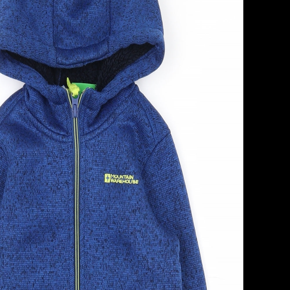 Mountain Warehouse Boys Blue  100% Polyester Full Zip Hoodie Size 5-6 Years  Zip