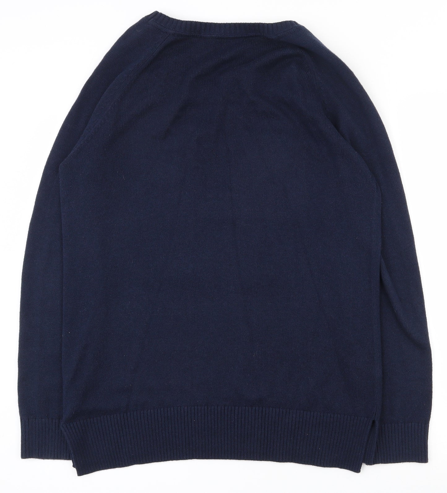 Tommy Hilfiger Mens Blue Round Neck  Cotton Pullover Jumper Size L