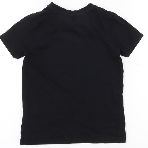 George Boys Black  100% Cotton Pullover T-Shirt Size 5-6 Years Crew Neck Pullover