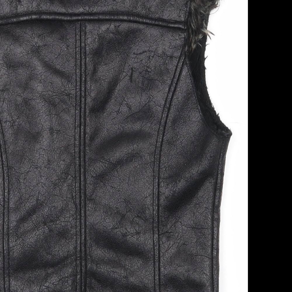 Jane Norman Womens Black   Gilet Coat Size 10  Zip