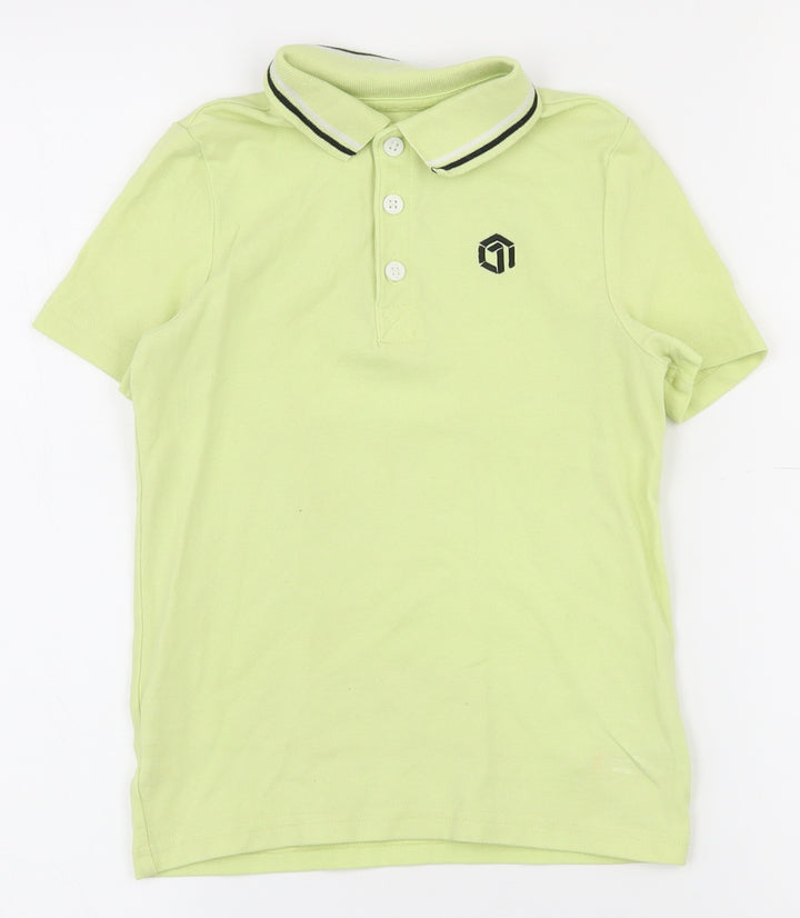 F&F Boys Gold Cotton Basic Polo Size 5-6 Years Collared Button