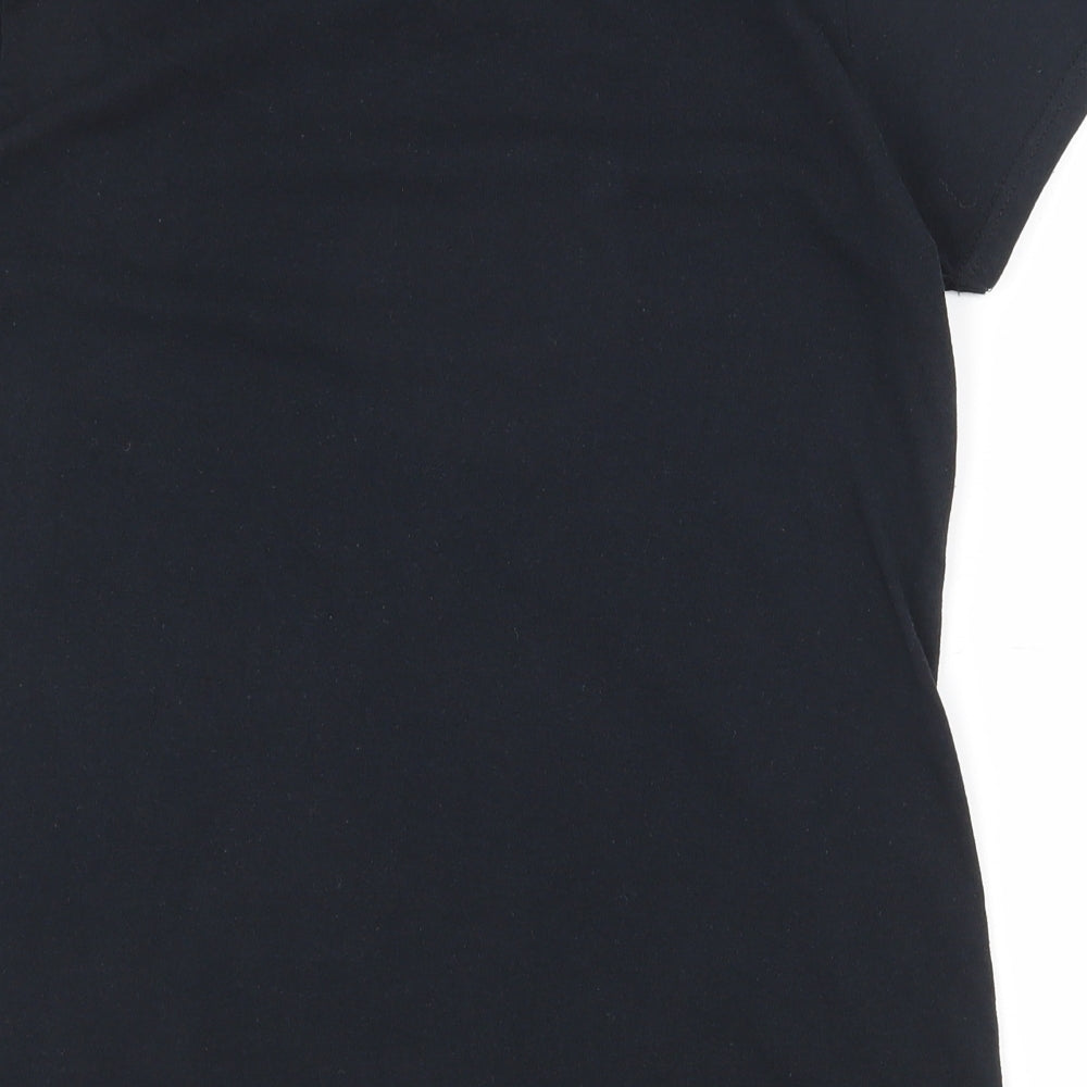 Gildan Womens Black  100% Cotton Basic T-Shirt Size M Round Neck
