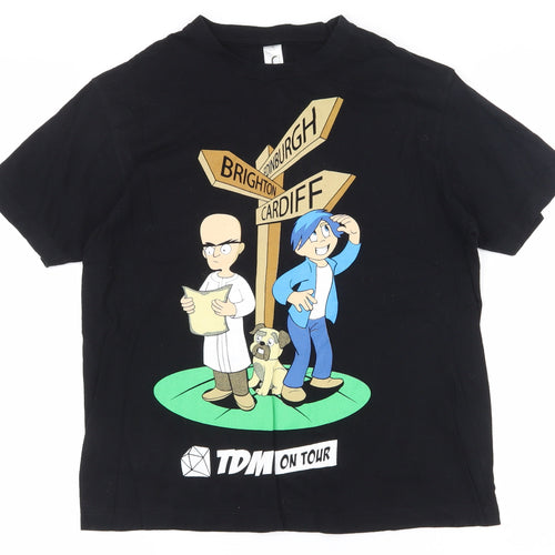 Regent Boys Black  100% Cotton Pullover T-Shirt Size 12 Years Crew Neck Magnetic