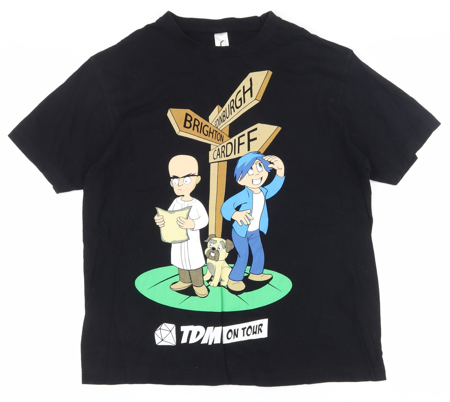Regent Boys Black  100% Cotton Pullover T-Shirt Size 12 Years Crew Neck Magnetic