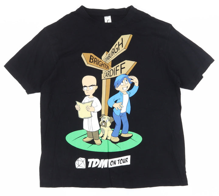 Regent Boys Black  100% Cotton Pullover T-Shirt Size 12 Years Crew Neck Magnetic