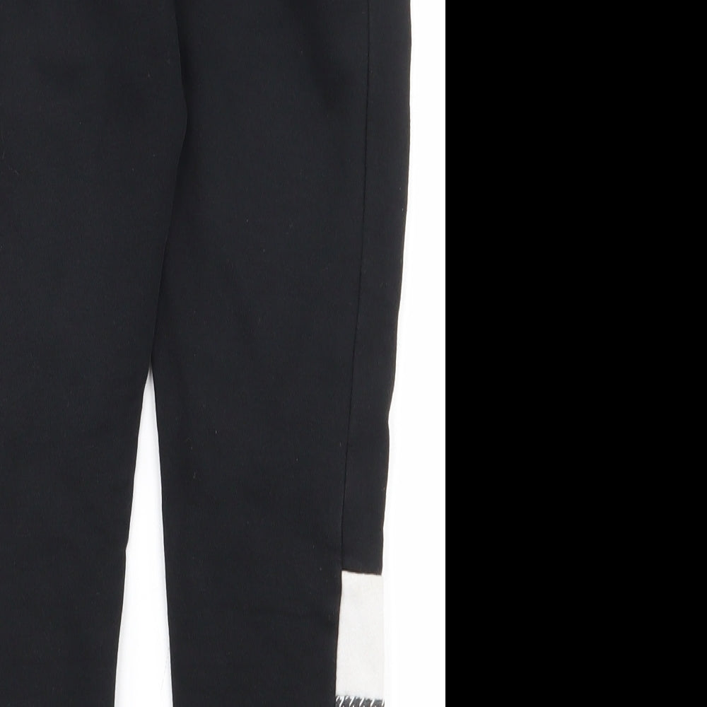 George Boys Black Houndstooth Cotton Jogger Trousers Size 6-7 Years  Regular Drawstring