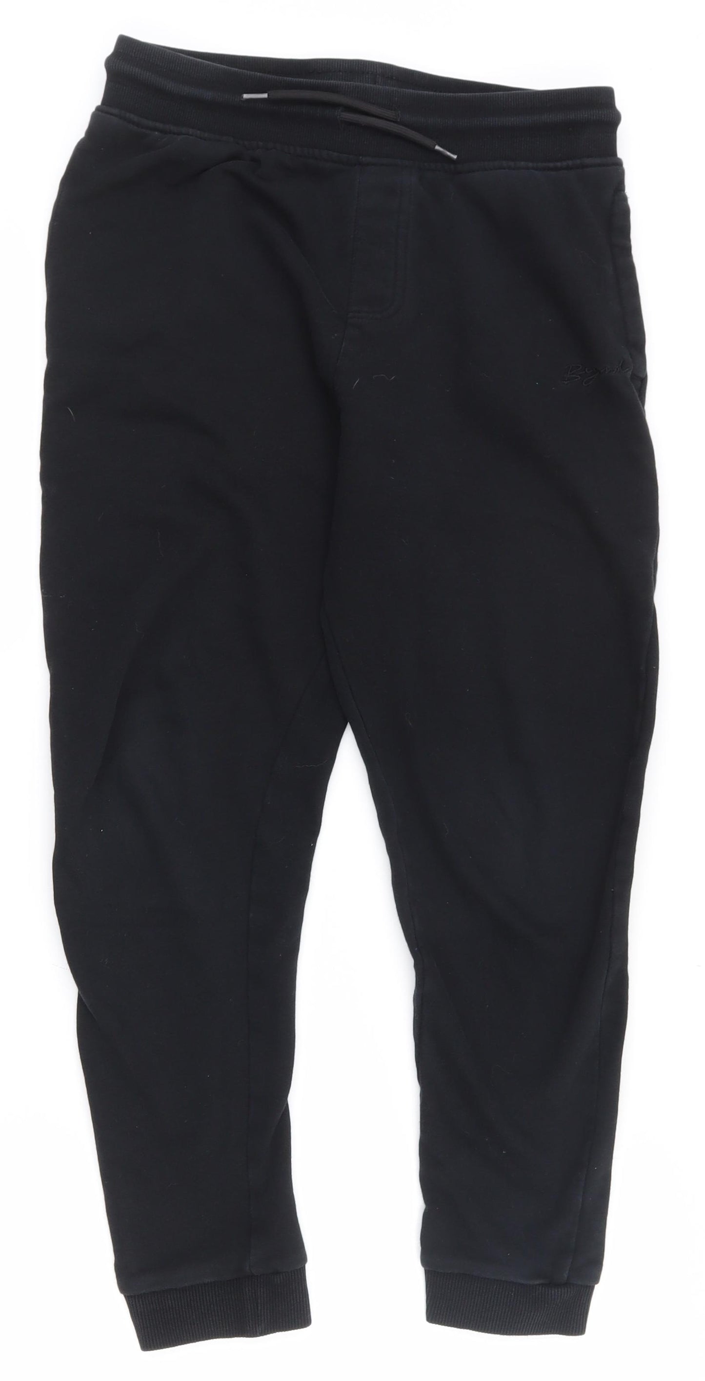 George Boys Black  Cotton Jogger Trousers Size 12-13 Years  Regular Drawstring