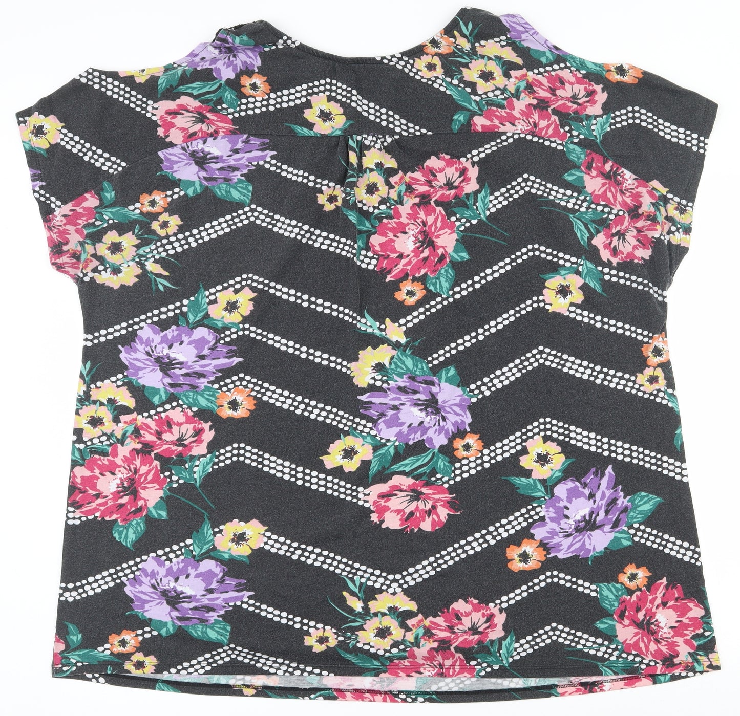 Yours Womens Multicoloured Floral Polyester Basic T-Shirt Size 22 Round Neck - 22-24, Cut out shoulder