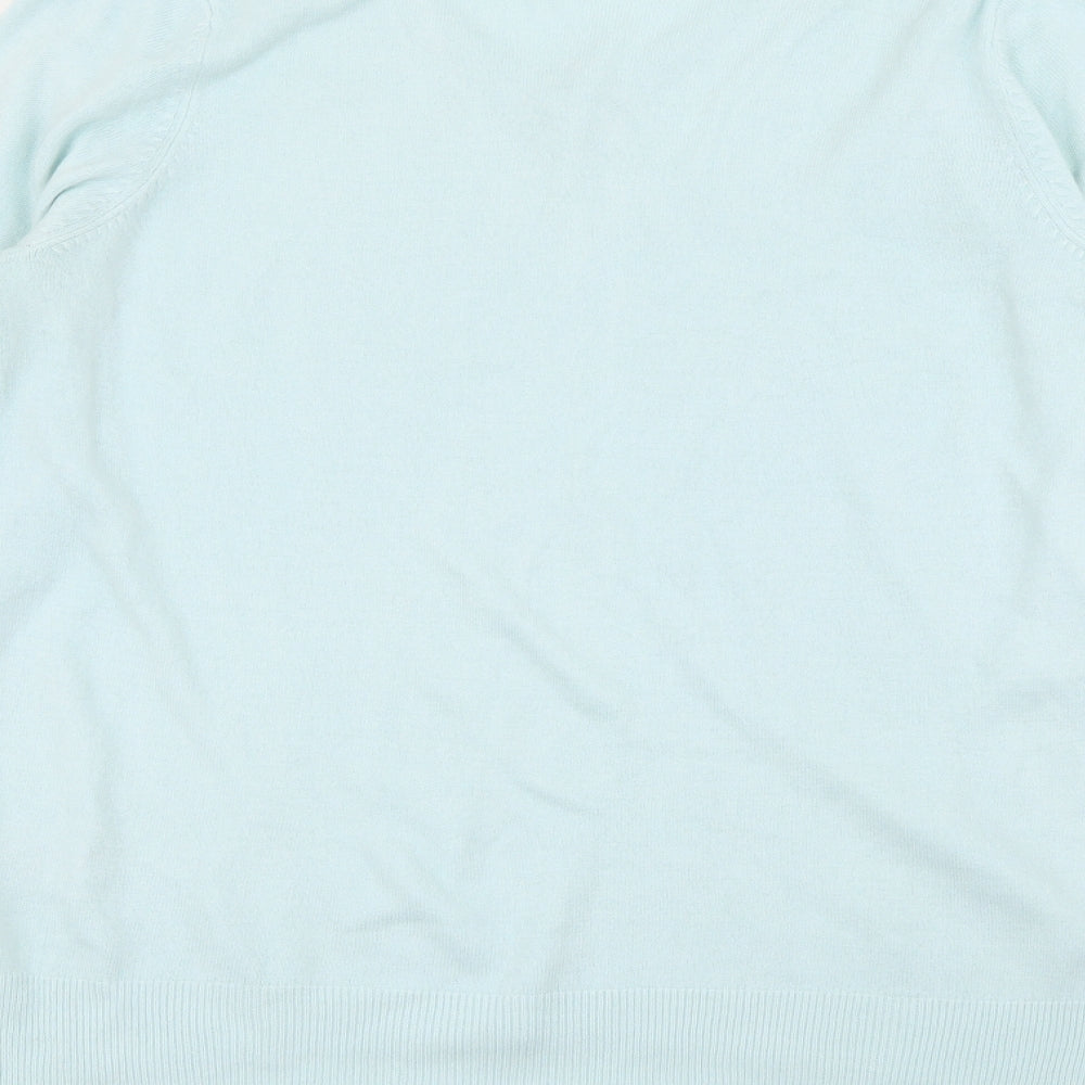 Marks and Spencer Womens Blue V-Neck  Acrylic Pullover Jumper Size 12