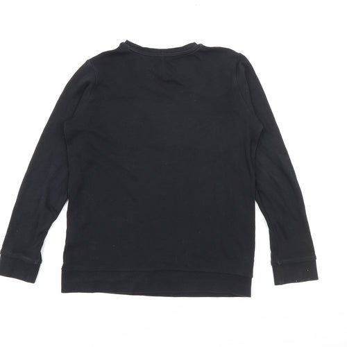 George Girls Black  Cotton Pullover Sweatshirt Size 8-9 Years