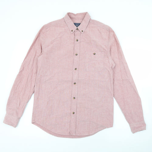 Topman Mens Red  Cotton  Button-Up Size S Collared Button