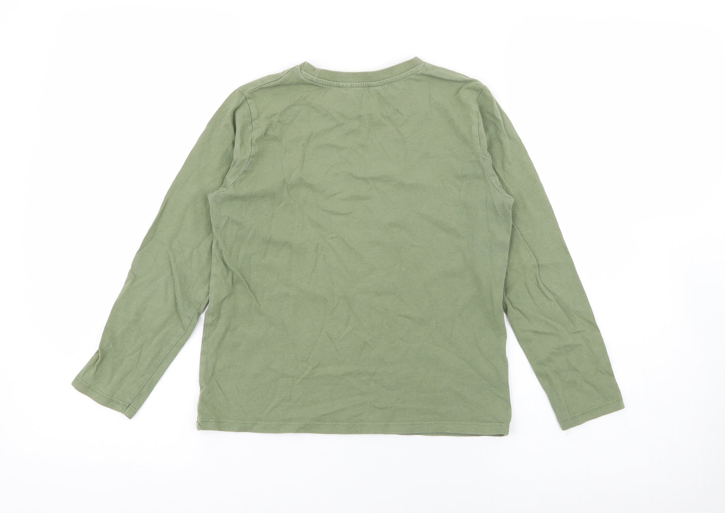 MNG Boys Green  Polyester Pullover T-Shirt Size 9 Years Crew Neck  - Skateboard
