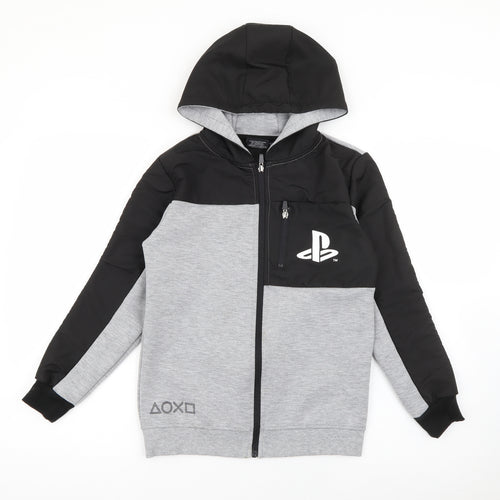 Primark Boys Grey  Polyester Full Zip Hoodie Size 10-11 Years  Zip - Playstation